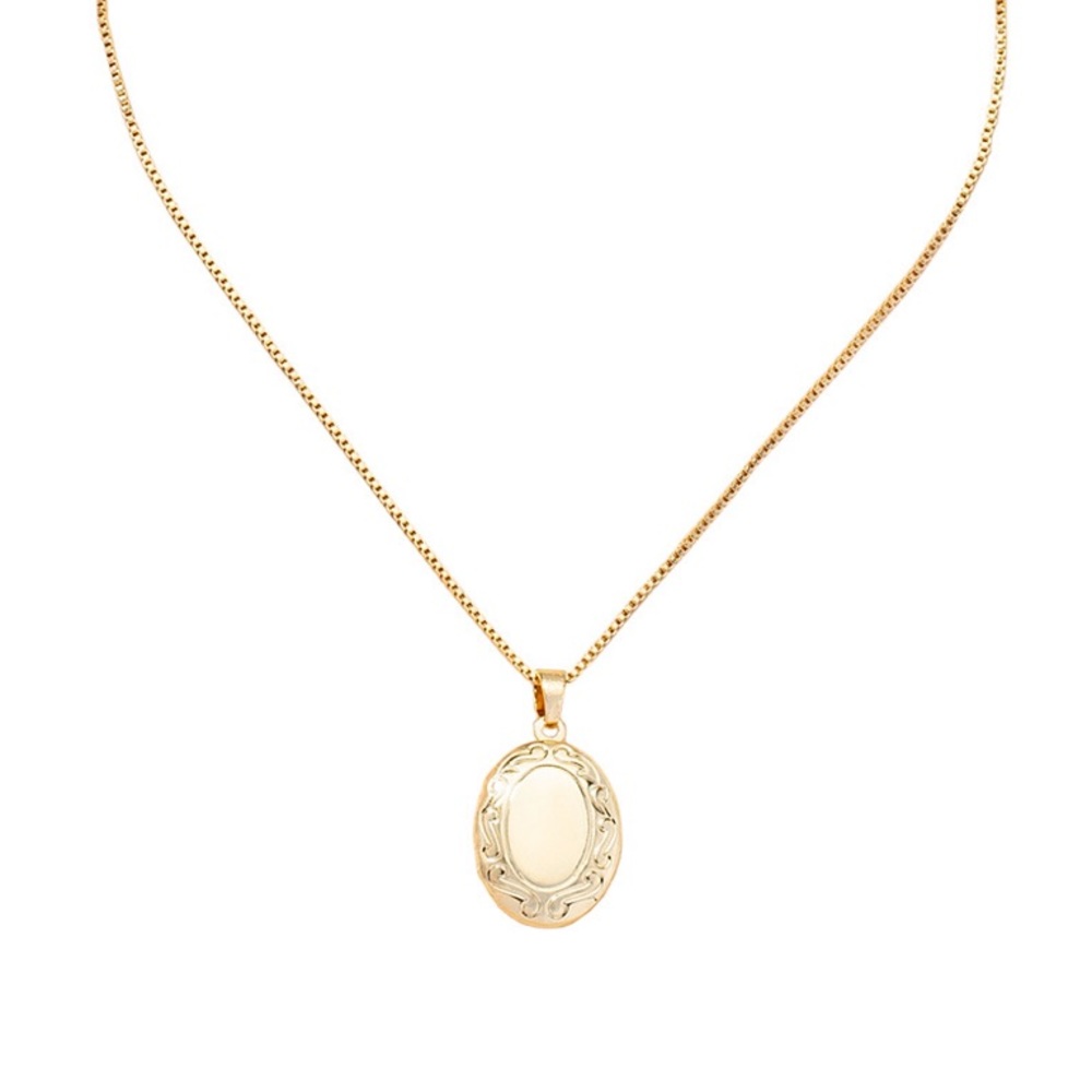 Gold Plated Snake Chain Locket Necklace